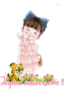 Gif animé joyeux anniversaire fille